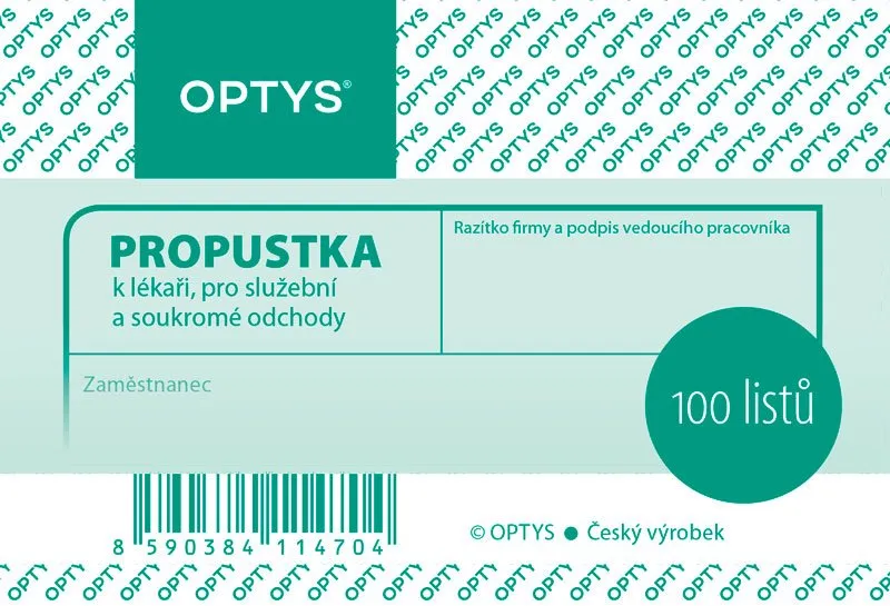 Hauptbild des Produkts Propustka A7, 100 listů 1147