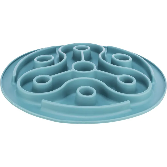Hauptbild des Produkts Protihltací talíř Slow feeding TRIANGL, k pomalému krmení, TPE, o 28 cm, modrá