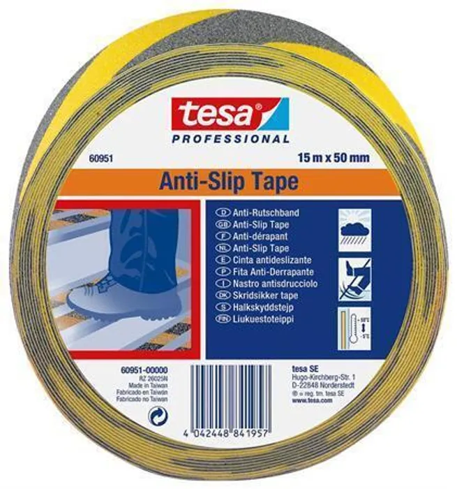 Hauptbild des Produkts Protiskluzová bezpečnostní páska "Anti-Slip 60951", černá-žlutá, 50 mm x 15 m, TESA