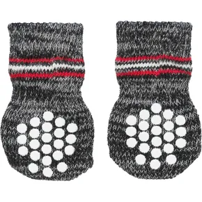 Rutschfeste graue Socken, 2 Stück für Hunde XXS-XS: z.B. Chihuahua
