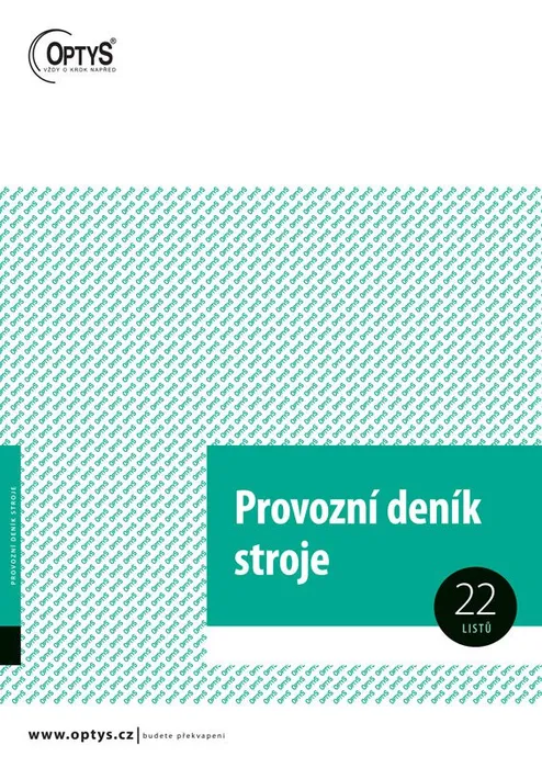Hauptbild des Produkts Provozní deník stroje A4 1234