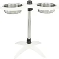 Weiteres Produktbild Hundebügel, verstellbar bis 54 cm, Melamin/Edelstahl. Schalen 2 × 2,4 l/o 25 cm, weiß
