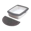 Halbrunde PVC-Matte grau für WC 41 x 25 cm