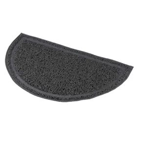 Halbrunde PVC-Matte grau für WC 41 x 25 cm