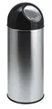 Push-Top-Mülleimer, 55 l, Metall, VEPA BINS, silber/schwarz