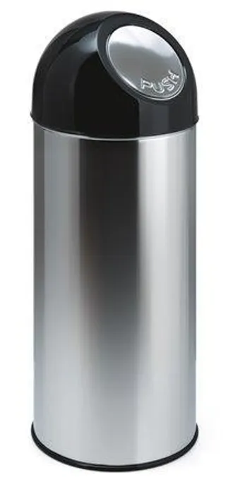 Hauptbild des Produkts Push top wastebin, 55 l, metal, VEPA BINS, silver/black