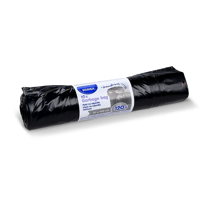 Hauptbild des Produkts Pytel na odpadky (LDPE) zatahovací černý 70 x 100 cm 120L [10 ks]