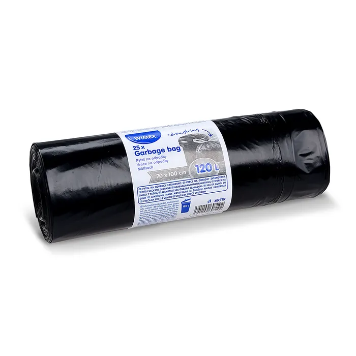 Hauptbild des Produkts Pytel na odpadky (LDPE) zatahovací černý 70 x 100 cm 120L [25 ks]
