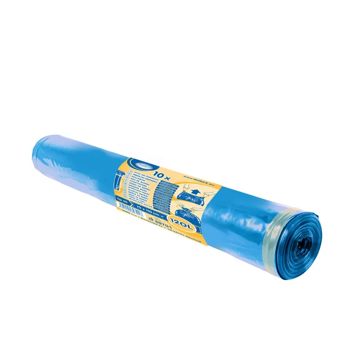 Hauptbild des Produkts Pytel na odpadky (LDPE) zatahovací modrý 70 x 100 cm 120L [10 ks]