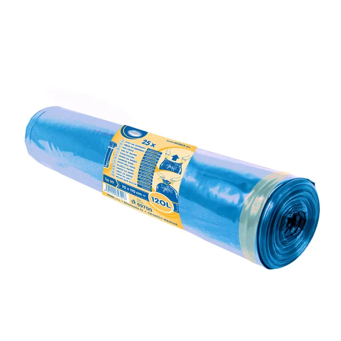 Hauptbild des Produkts Pytel na odpadky (LDPE) zatahovací modrý 70 x 100 cm 120L [25 ks]