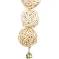 Weiteres Produktbild Rattankugeln mit Glocke 3 Stück, hängend, 24 cm