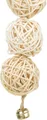 Rattankugeln mit Glocke 3 Stück, hängend, 24 cm