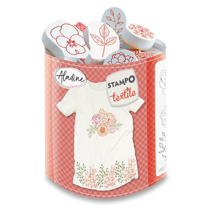 Hauptbild des Produkts Razítka Aladine Stampo Textile Květiny a věnečky, 19 ks