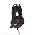 Red Fighter H3, Kophörer mit Mikrofon, Lautstärkeregelung, schwarz/rot, gaming, LED-Beleuchtung, 2x 3.5 mm jack + USB