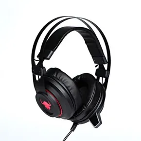 Red Fighter H3, Kophörer mit Mikrofon, Lautstärkeregelung, schwarz/rot, gaming, LED-Beleuchtung, 2x 3.5 mm jack + USB