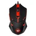 Redragon Maus CENTROPHORUS, 3200 DPI, optisch, 6 Tasten, 1 Scrollrad, kabelgebunden USB, schwarz-rot