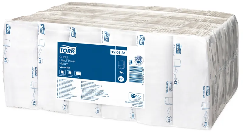 Hauptbild des Produkts Ručníky, papírové, skládané, systém H3, TORK 120181 "Universal C", šedé [4608 ks]