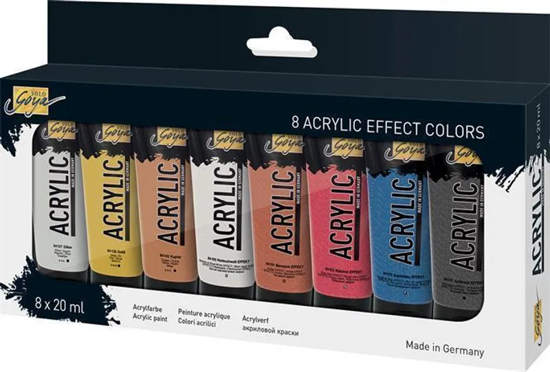 Hauptbild des Produkts Sada Akrylová barva metalická "SOLO GOYA", 8 barev, 20 ml v tubě, KREUL