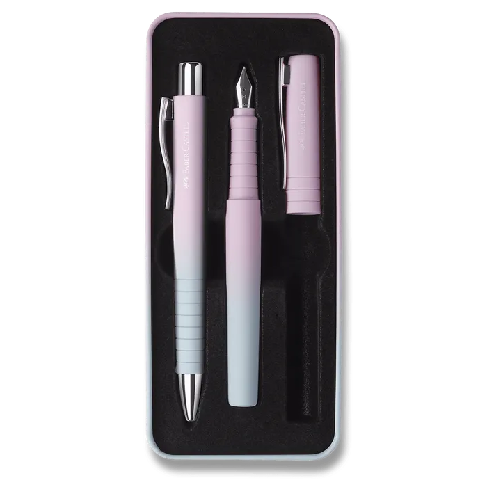Hauptbild des Produkts Sada plnicího a kuličkového pera Faber-Castell Poly Ball Flow Blushing Sky