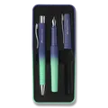Faber-Castell Poly Ball Flow Füllfederhalter- und Kugelschreiber-Set in der Farbe Buzzing Blue