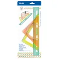 Set mit 4 Linealen (gerade, Winkelmesser, 2x Dreieck) MILAN New Look