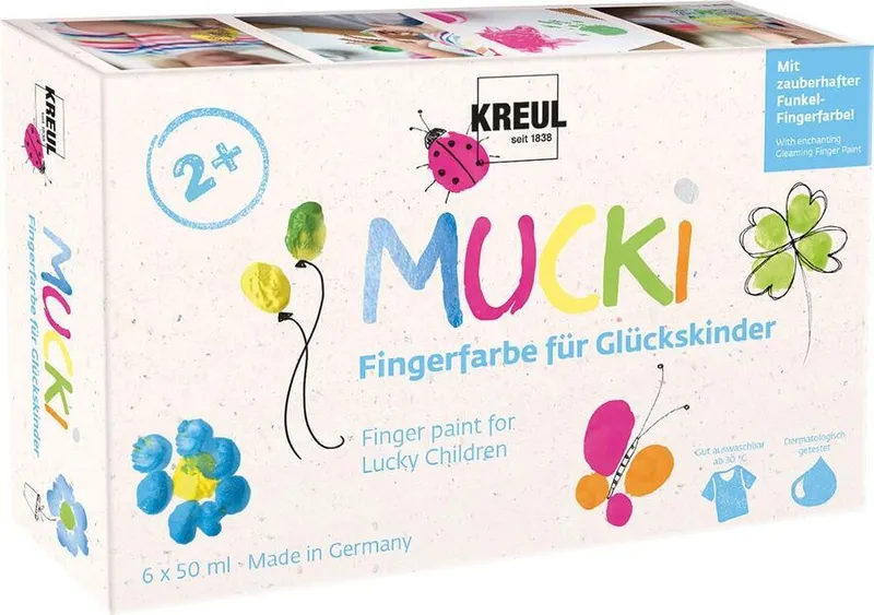 Hauptbild des Produkts Sada prstových barev, "MUCKI FORTUNE", 6 barev, 6x 50ml, KREUL