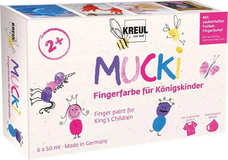 Hauptbild des Produkts Sada prstových barev, "MUCKI ROYAL", 6 barev, 6x 50ml, KREUL