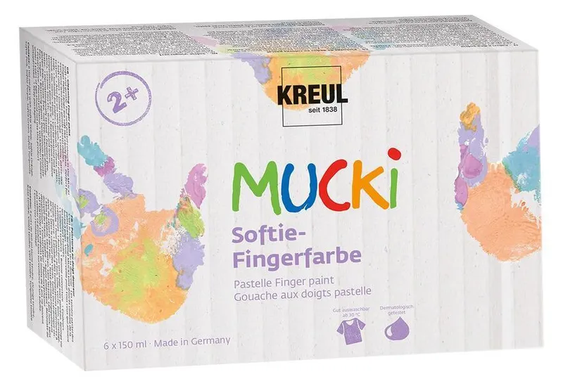 Hauptbild des Produkts Sada prstových barev, "MUCKI SOFTIE", 6 barev, 6x150ml, KREUL
