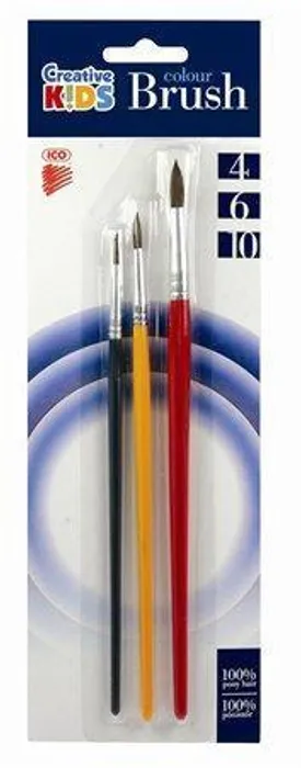 Hauptbild des Produkts Sada štětců, 3ks, č. 4-6-10, dřevěné, ICO "Creative Kids"