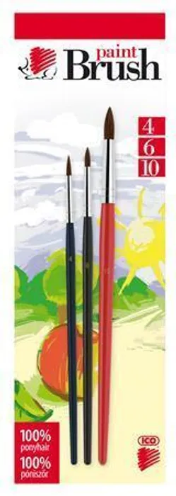 Hauptbild des Produkts Sada štětců, 3ks, č. 4-6-10, dřevěné, ICO "Ježek" barevné