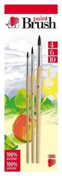 Hauptbild des Produkts Sada štětců, 3ks, č. 4-6-10, dřevěné, ICO "Ježek" přírodní