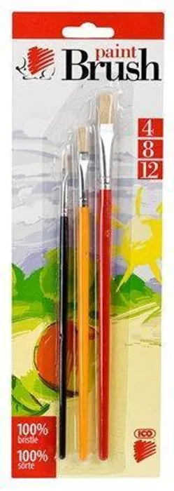 Hauptbild des Produkts Sada štětců, 3ks, č. 4-8-12, dřevěné, ICO "Ježek" barevné