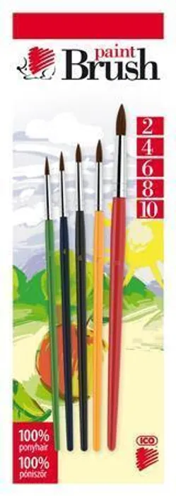 Hauptbild des Produkts Sada štětců, 5ks, č. 2-4-6-8-10, dřevěné, ICO "Ježek" barevné