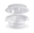 Salatschale (PP) mit Dipfach im Domdeckel klar 2100ml [25 St.]