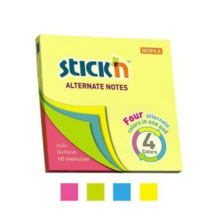 Hauptbild des Produkts Samolepicí bloček Hopax Stick’n Alternate Neon Notes 76 x 76 mm, 100 listů
