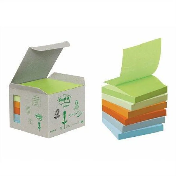 Hauptbild des Produkts Samolepicí bloček, "Z", pastelové barvy, 76x76 mm, 6x100 listů, recyklovaný, 3M POSTIT