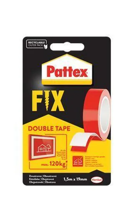 Hauptbild des Produkts Samolepicí páska "Pattex Fix 120 kg", červená, oboustranná, 19 mm x 1,5 m, HENKEL