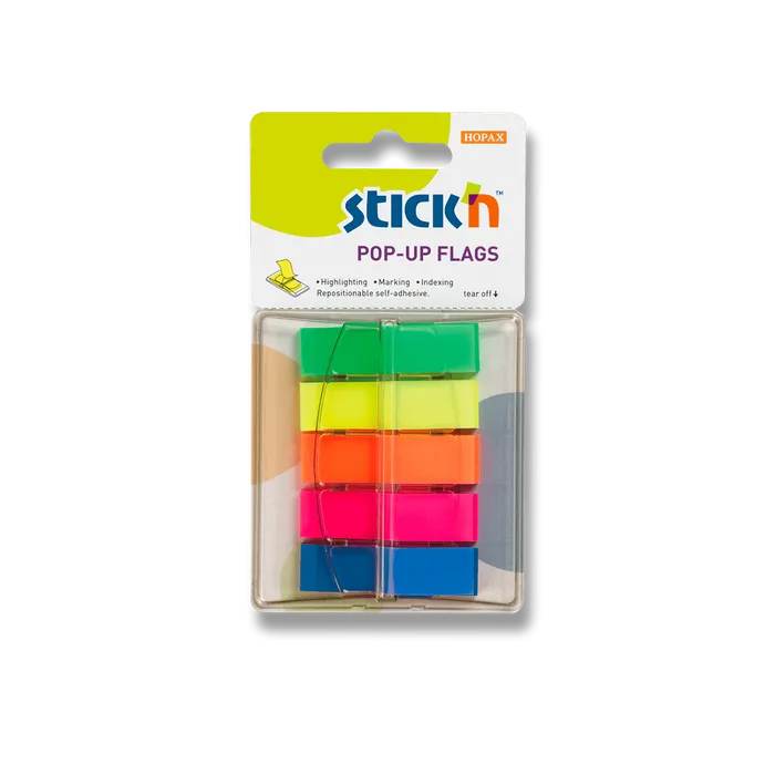 Hauptbild des Produkts Samolepicí proužky Hopax Stick’n Pop-Up Flags 45 x 12 mm, 5 x 40 ks