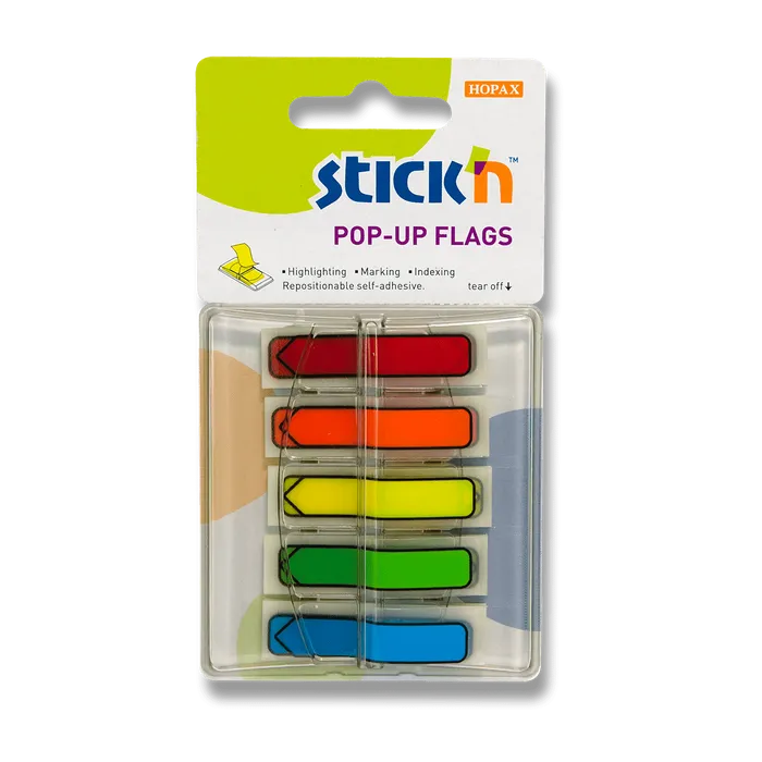 Hauptbild des Produkts Samolepicí proužky Hopax Stick’n Pop-Up Flags šipky, 5 x 30 ks