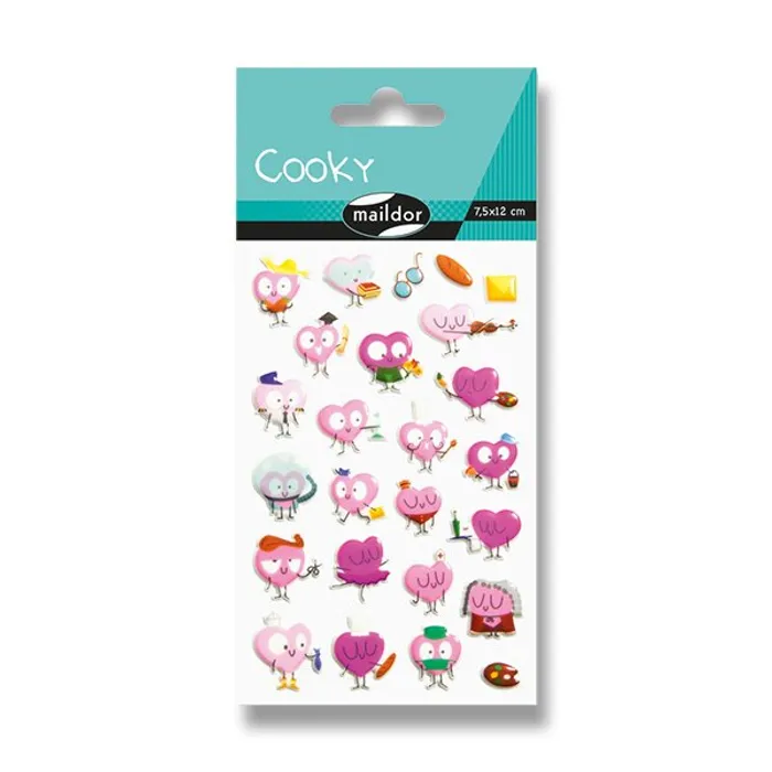 Hauptbild des Produkts Samolepky Maildor 3D Cooky Akční srdíčka