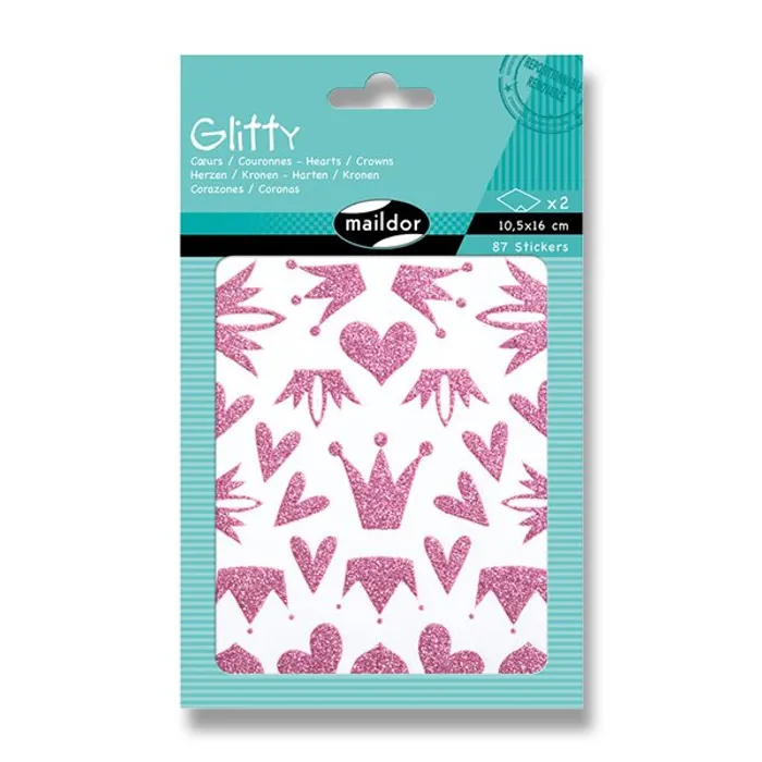 Hauptbild des Produkts Samolepky Maildor Glitty Srdce a korunka