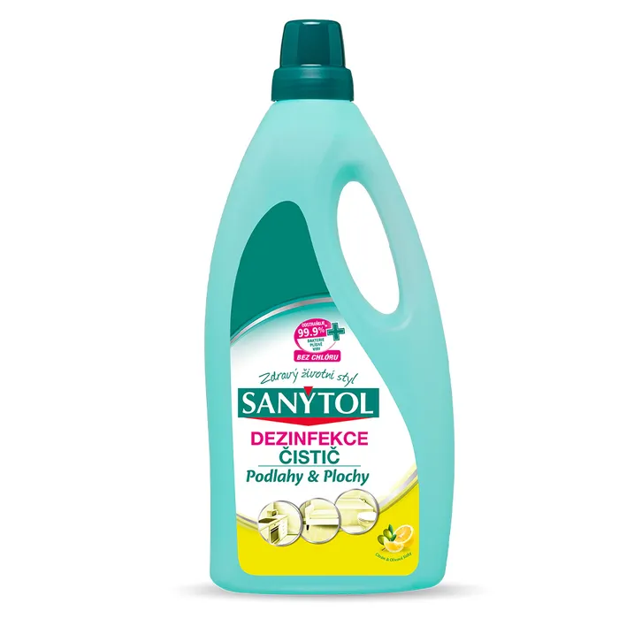 Hauptbild des Produkts SANYTOL dezinfekce citrón a olivové lístky čistič na podlahy a plochy 1 l