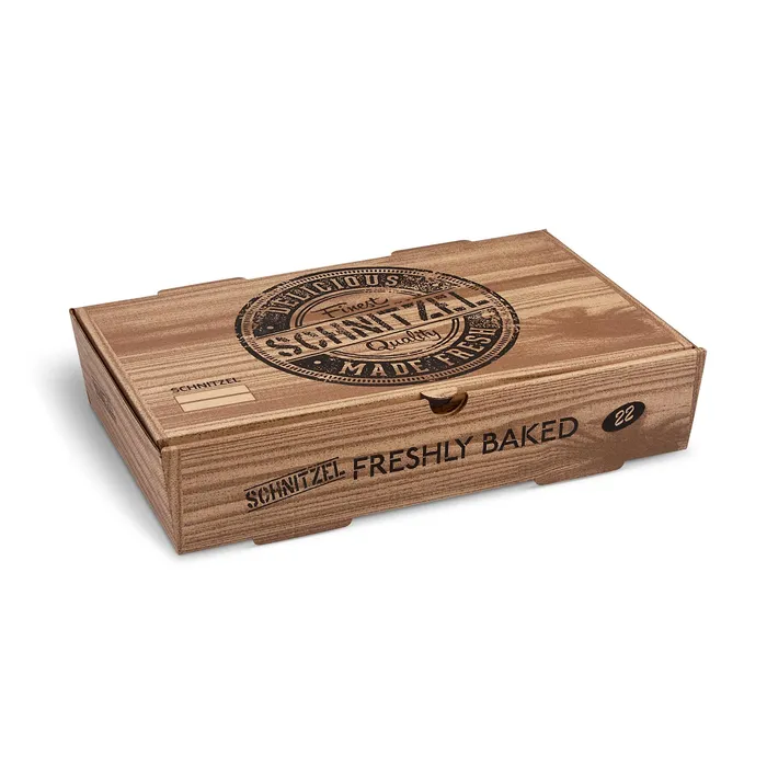 Hauptbild des Produkts Schnitzel box (mikrovlnitá lepenka) kraft s potiskem 280 x 170 x 60 mm [100 ks]