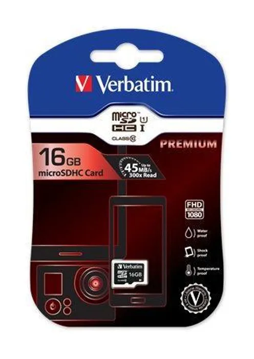 Hauptbild des Produkts SecureDigital SDHC 16GB micro paměťová karta , Class 10, Verbatim