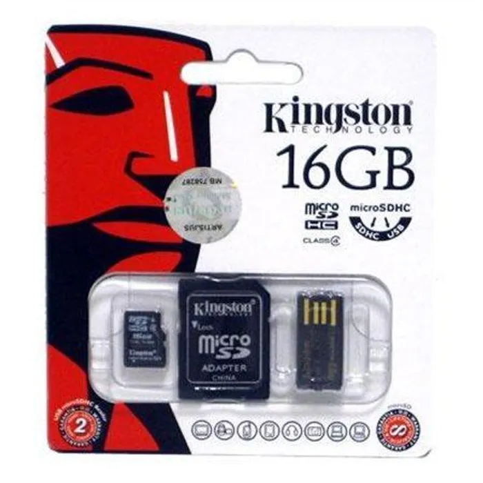 Hauptbild des Produkts SecureDigital SDHC 16GB micro paměťová karta s adaptérem, Class 4, Kingston