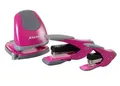 Nietzgerät „EasyTouch 30 Half Strip“, rosa-grau, 24/6, 30 Blätter, mit flacher Heftklammer, REX