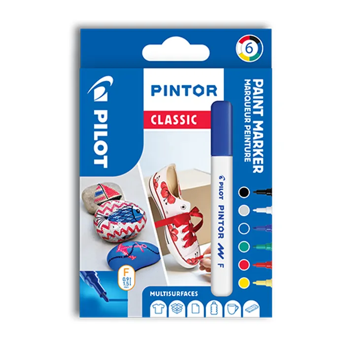 Hauptbild des Produkts Set dekorativních popisovačů "Pintor F", 6 barev klasik, 1 mm, PILOT