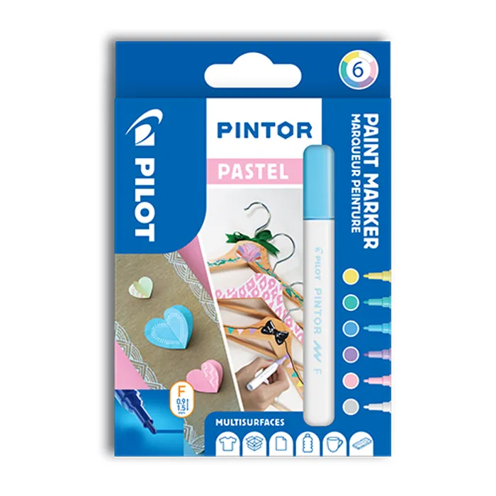 Hauptbild des Produkts Set dekorativních popisovačů "Pintor F", pastelová, 6 barev, 1 mm, PILOT