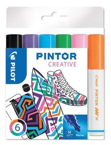 Deko-Marker-Set „Pintor M“, 6 lustige Farben, 1,4 mm, PILOT