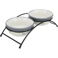 Weiteres Produktbild Set Keramikschalen mit Ständer 2 × 0,3 l / o 12 cm weiß/blaugrau